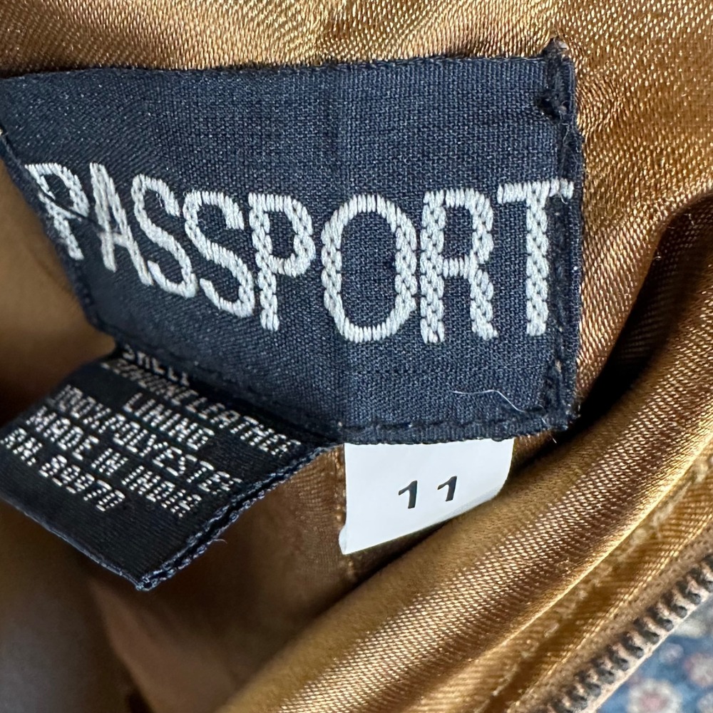 Passport Womens Tan Brown Genuine Suede Leather Fringe Mini Skirt Size 11 - Picture 6 of 7